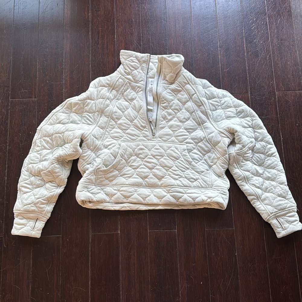lululemon athletica White Quilted Sweatshirt